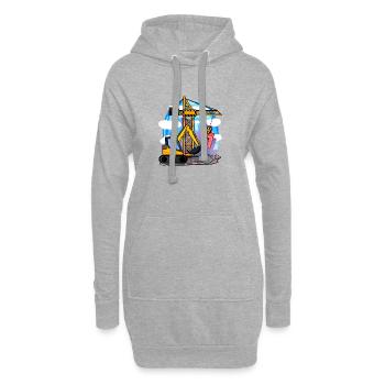 1er anniversaire 1 an grue chantier excavatrice garçon - Sweat-shirt à capuche long Femme - gris chiné - Devant