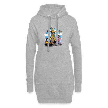 7. Geburtstag 7 Jahre Kran Baustelle Bagger Junge - Hoodie-Kleid - Grau meliert - Vorne