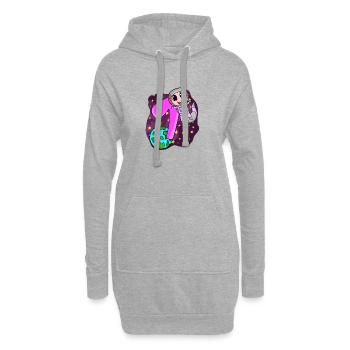 7. Geburtstag - 7 Jahre Astronaut Mädchen Geschenk - Hoodie-Kleid - Grau meliert - Vorne