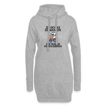 Schule Einschulung Traktor Geschenk Lustig - Hoodie-Kleid - Grau meliert - Vorne