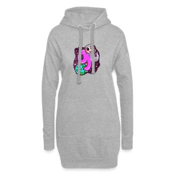 9e anniversaire - 9 ans cadeau de fille astronaute - Sweat-shirt à capuche long Femme - gris chiné - Devant