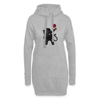 Table Tennis Katze Pingpong Outfit Cat Tischtennis - Sweat-shirt à capuche long Femme - gris chiné - Devant