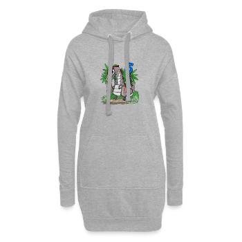 5 Jahre alt - 5. Geburtstag mit Tier Motiv - Hoodie-Kleid - Grau meliert - Vorne