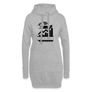 Meilleurs résultats graphique fille femme sur ordinateur portable - Sweat-shirt à capuche long Femme - gris chiné - Devant