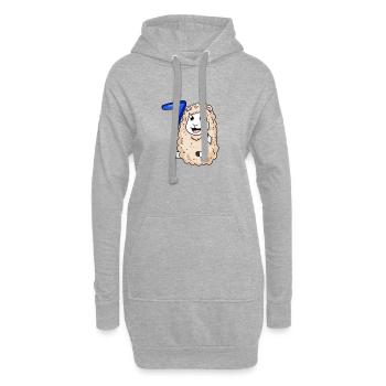 7 ans - 7ème anniversaire avec motif animal - mouton - Sweat-shirt à capuche long Femme - gris chiné - Devant