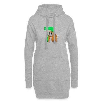 7 Jahre alt - 7. Geburtstag mit Tier Motiv - Affe - Hoodie-Kleid - Grau meliert - Vorne