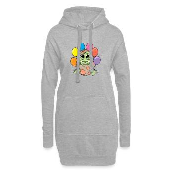 Dino - Hoodie-Kleid - Grau meliert - Vorne