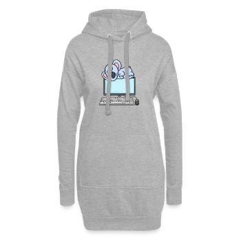 Koala Computer Nerd Programmierer Geschenk - Hoodie-Kleid - Grau meliert - Vorne
