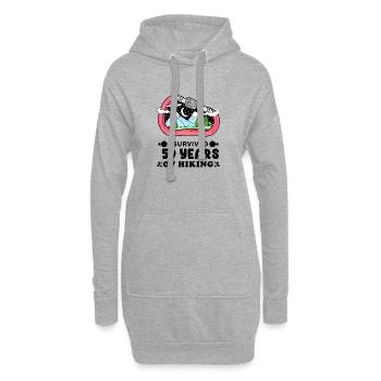 Berg Wanderer 59. Geburtstag 59 Jahre alt Geschenk - Hoodie-Kleid - Grau meliert - Vorne