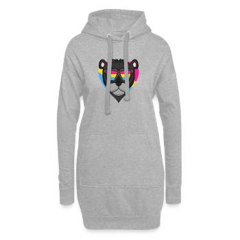 Pansexuell schwarzer Panter Herz Geschenk - Hoodie-Kleid - Grau meliert - Vorne