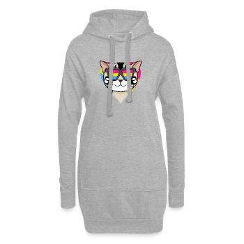 Pansexuel Cat American Shorthair Heart Cadeau - Sweat-shirt à capuche long Femme - gris chiné - Devant