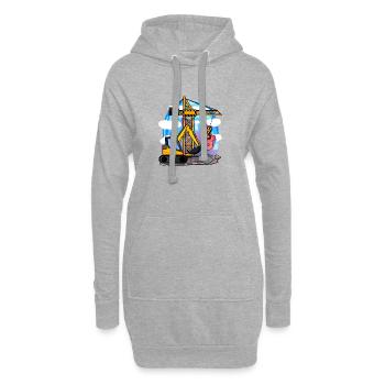 3. Geburtstag 3 Jahre Kran Baustelle Bagger Junge - Hoodie-Kleid - Grau meliert - Vorne