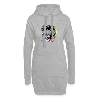 Astronaut im Weltall - Hoodie-Kleid - Grau meliert - Vorne