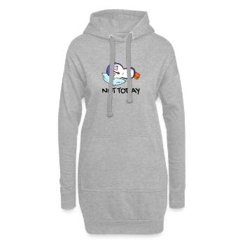 Nicht heute Pinguin Faul Geschenk Schlaf Schlafen - Hoodie-Kleid - Grau meliert - Vorne