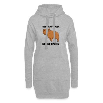 Capybara Mama Wasserschwein - Hoodie-Kleid - Grau meliert - Vorne