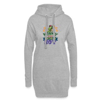 Maman du garçon d’anniversaire Dinosaure Dino T-Rex - Sweat-shirt à capuche long Femme - gris chiné - Devant
