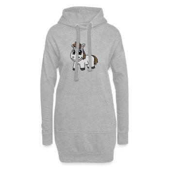 Cheval - Sweat-shirt à capuche long Femme - gris chiné - Devant