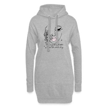 Pink Lip Print Pop Art Kiss - Hoodie Dress - heather grey - Front