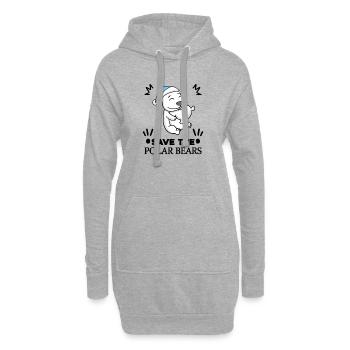 Eisbär Polarbär Bär Sprüche Klimawandel Klima - Hoodie-Kleid - Grau meliert - Vorne