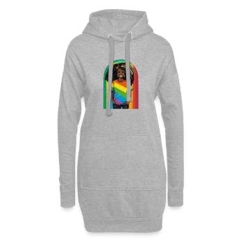 Art du portrait arc-en-ciel vif - Sweat-shirt à capuche long Femme - gris chiné - Devant