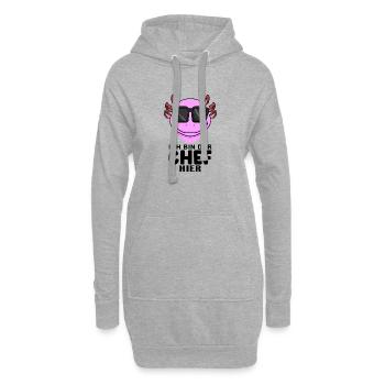 cooler Axolotl Chef Spruch - Hoodie-Kleid - Grau meliert - Vorne