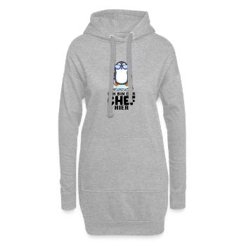 cooler Pinguin Chef Spruch - Hoodie-Kleid - Grau meliert - Vorne
