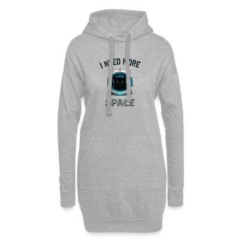 I need more space cat - Hoodie-Kleid - Grau meliert - Vorne