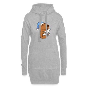 Capybara Wasserschwein - Hoodie-Kleid - Grau meliert - Vorne