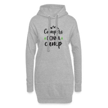 Camper auf dem Weg zum Camp - Hoodie-Kleid - Grau meliert - Vorne