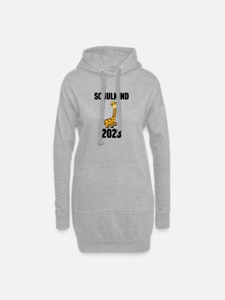 Schuldkind Einschulung 2023 - Hoodie-Kleid - Grau meliert