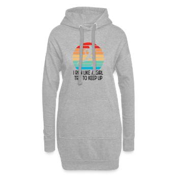 Marathon - Je cours comme une fille. Essayez de suivre. - Sweat-shirt à capuche long Femme - gris chiné - Devant