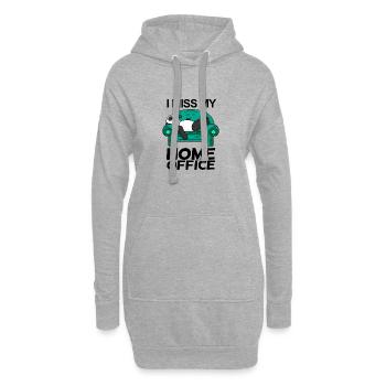 Home Office Vermissen Humor Lustig - Hoodie-Kleid - Grau meliert - Vorne