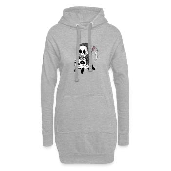 Panda Faucheur - Sweat-shirt à capuche long Femme - gris chiné - Devant