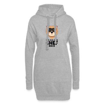 Cooler Hund Chow Chow Chef Spruch - Hoodie-Kleid - Grau meliert - Vorne