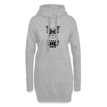 coole Katze - Orientalisch Kurzhaar Katze - Chef - Hoodie-Kleid - Grau meliert - Vorne