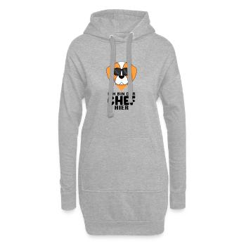 Cooler Hund Epagneul Breton Chef Spruch - Hoodie-Kleid - Grau meliert - Vorne