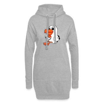 Famille de mouettes - mouette avec bébé - Sweat-shirt à capuche long Femme - gris chiné - Devant