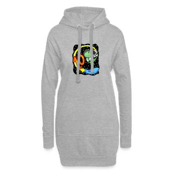 10 Birthday Boy Astronaut - dix ans - Sweat-shirt à capuche long Femme - gris chiné - Devant