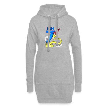 7 Birthday Boy Astronaut - sept ans - Sweat-shirt à capuche long Femme - gris chiné - Devant