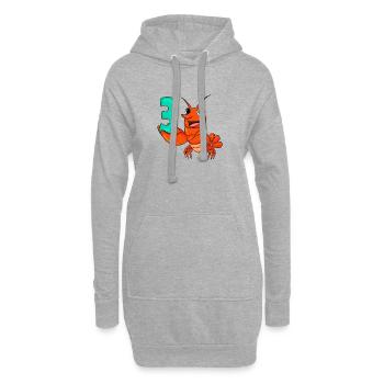 3 Geburtstag 3 Jahre alt mit Tier Motiv - drei - Hoodie-Kleid - Grau meliert - Vorne