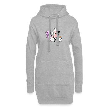 Animaux mignons pour enfants - Ferme - Sweat-shirt à capuche long Femme - gris chiné - Devant