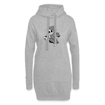Sensenmann spielt Fußball - Hoodie-Kleid - Grau meliert - Vorne