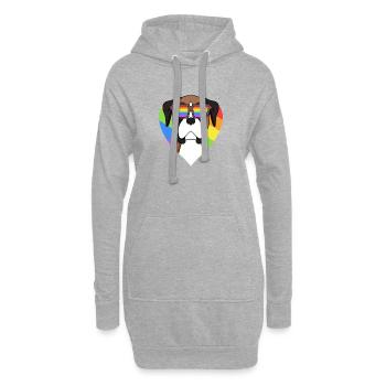 Rainbow - Chien Boxeur allemand avec lunettes - Sweat-shirt à capuche long Femme - gris chiné - Devant