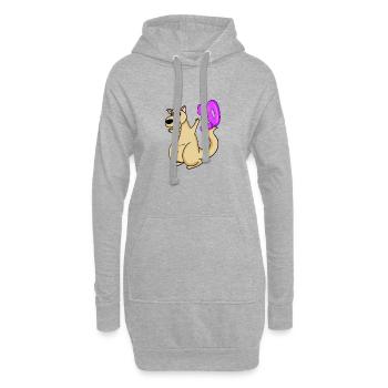 10 Geburtstag 10 Jahre alt mit Tier Motiv - zehn - Hoodie-Kleid - Grau meliert - Vorne