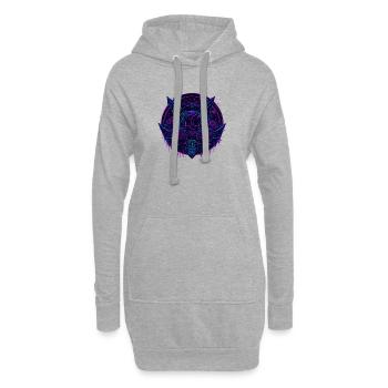 néon roses crâne vaporwave - Sweat-shirt à capuche long Femme - gris chiné - Devant