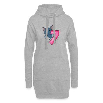 7 ans 7 ans avec motif animal - sept - Sweat-shirt à capuche long Femme - gris chiné - Devant