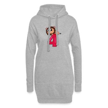 4 ans 4 ans avec motif animal - quatre - Sweat-shirt à capuche long Femme - gris chiné - Devant
