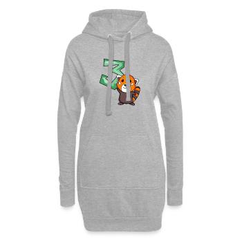 3. Geburtstag Motiv Roter Panda - drei Jahre alt - Hoodie-Kleid - Grau meliert - Vorne