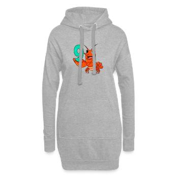 Homard à motif 9e anniversaire - Neuf ans - Sweat-shirt à capuche long Femme - gris chiné - Devant