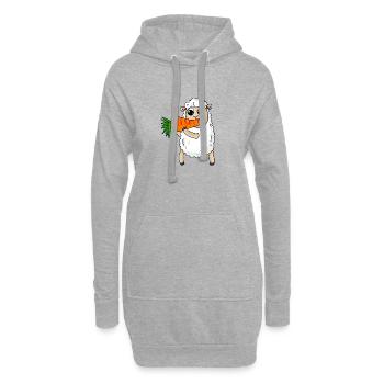 Le mouton mange la carotte - Sweat-shirt à capuche long Femme - gris chiné - Devant